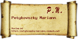 Petykovszky Mariann névjegykártya